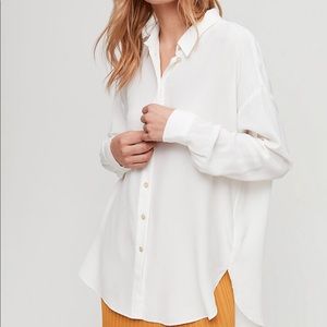 Aritzia SILK SHIRT- Oversized button-up blouse xs